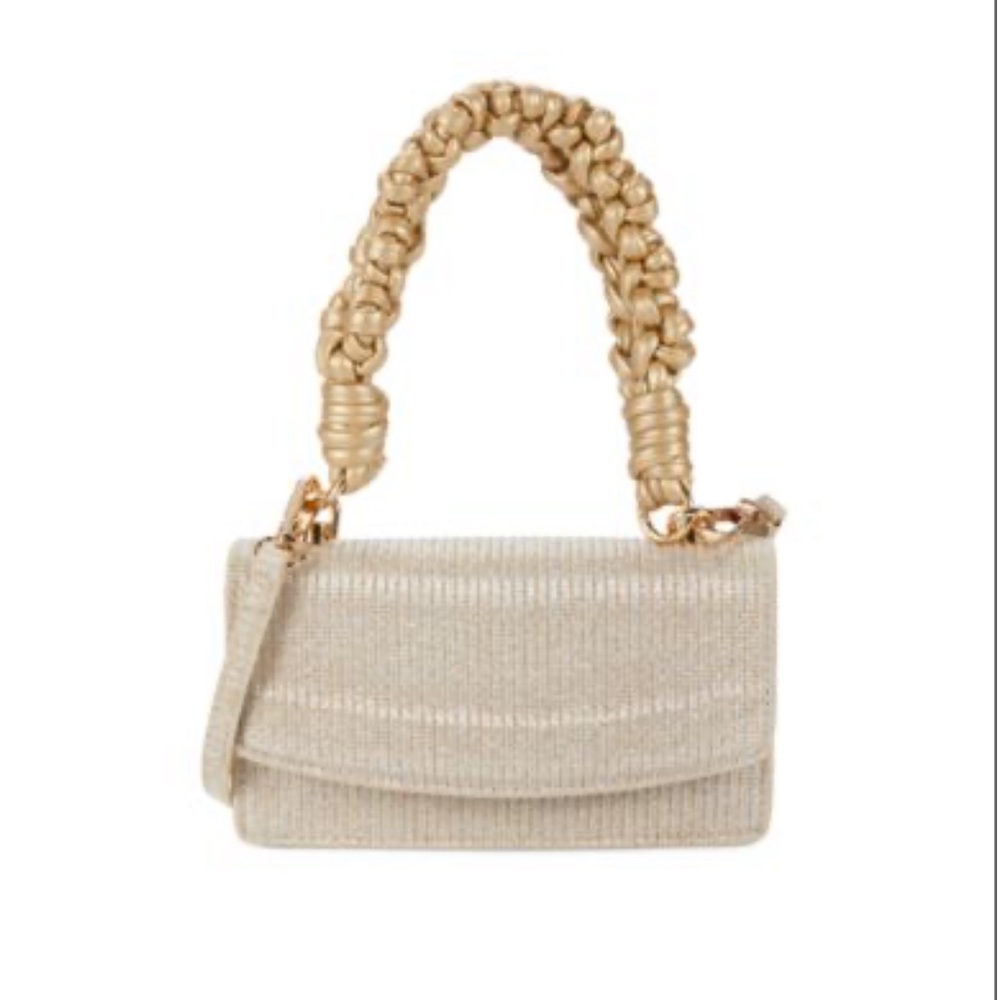 *NWT* Badgley Mischka Embellished Faux Leather Top handle Bag